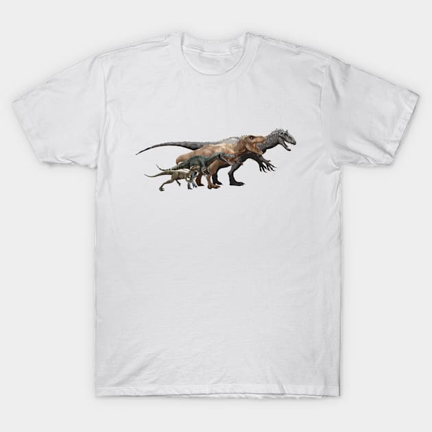 The Dinosaurs of Jurassic World T-Shirt by yotam_tadmor